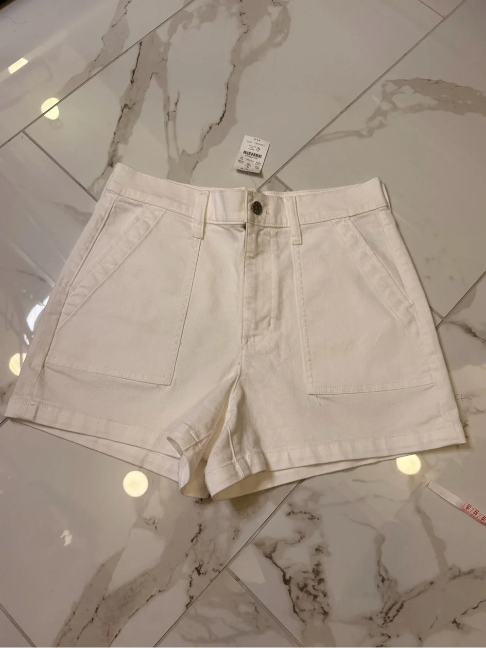 J. Crew White High-Rise Denim Shorts